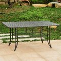 International Caravan 60 in. Mandalay Iron Outdoor Dining Table, Antique Black 3455-TBL-ANT-BK